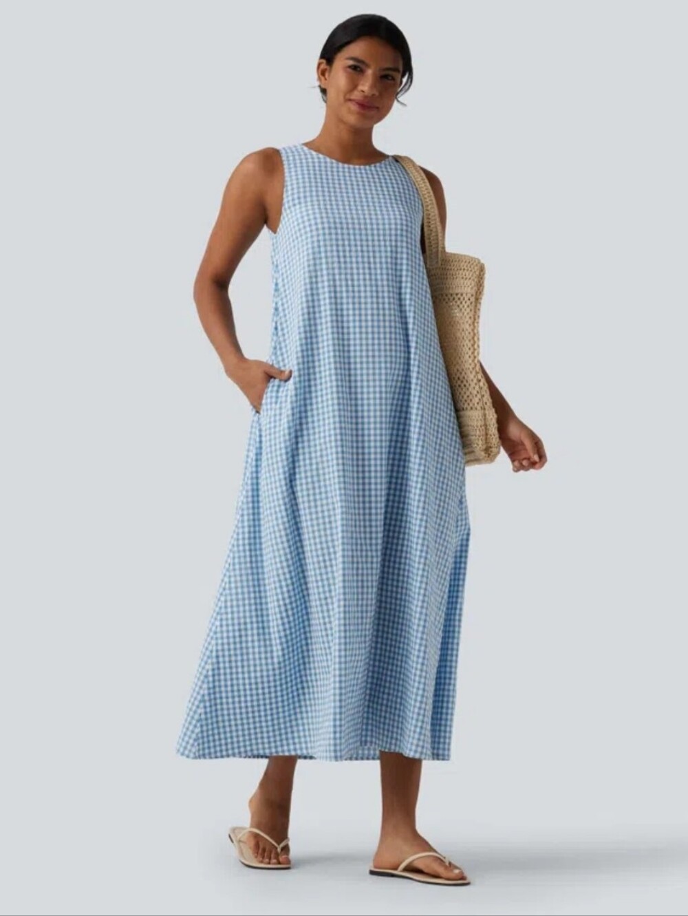 Halara Gingham Casual Tank Dress